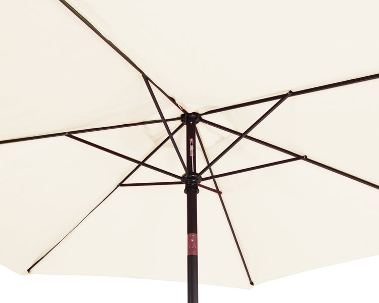 Ondis24 Marktschirm 230 cm beige 38 mm Rohr mit Kurbel, Sonnenschirm