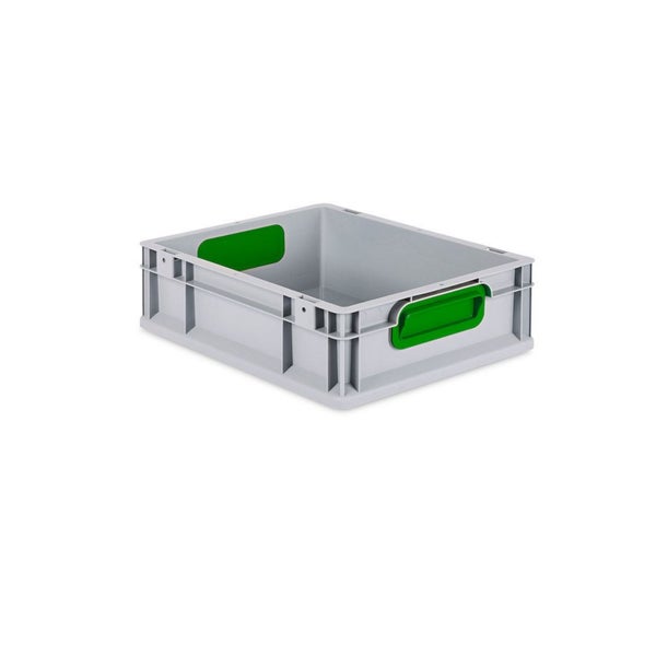 PROREGAL Spar Set 10x Eurobox Nextgen Color Mit Auflagedeckel & Schiebeschnappverschlüsse HxBxT 12 x 30 x 40 cm Griffe Grün Geschlossen Glatter Boden