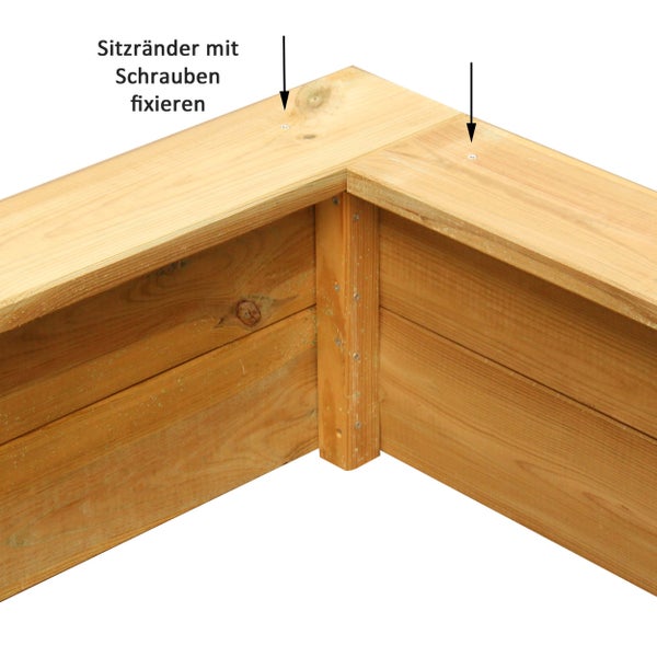 Sandkasten 190x190cm imprägniert Kinder Clamaro Massivholz Tannenholz