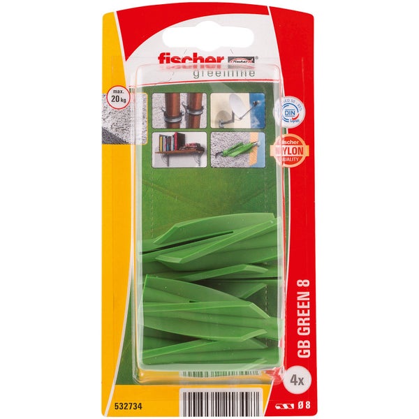 Fischer Greenline Dübel GB Green 8, Viererpackung