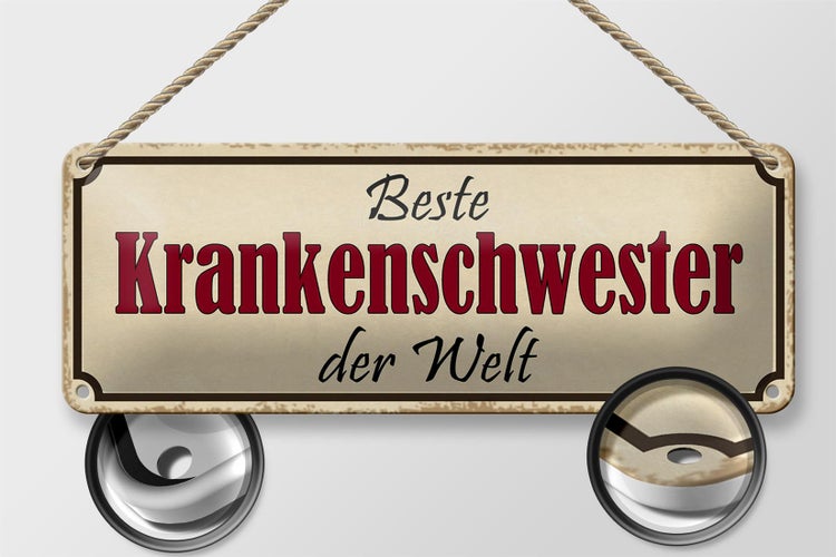 Blechschild Spruch 27x10cm beste Krankenschwester der Welt Dekoration