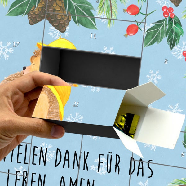Mr. & Mrs. Panda Befüllbarer Adventskalender Igel Beten - Blau Pastell