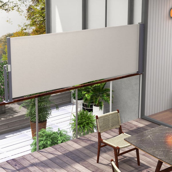 Ausziehbare Seitenmarkise mit Griff und Clip zur Befestigung