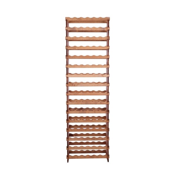 Weinregal VINOTECA FLEX PRO HxBxT 219x65x28cm 96 Flaschen auf 16 Ebenen Massives Kiefernholz Braun geölt