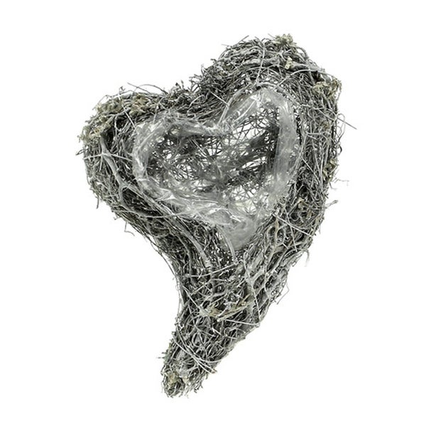 Herzförmiger Pflanzkorb aus Weide mit Folieneinsatz