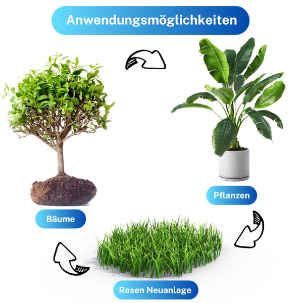 Greenyp Aquagel I Langzeit Wasserspeicher Granulat für Pflanzen, Bäume und Rasen gegen Dürre & Trockenheit I speichert das 400-fache an Wasser I 2,5kg