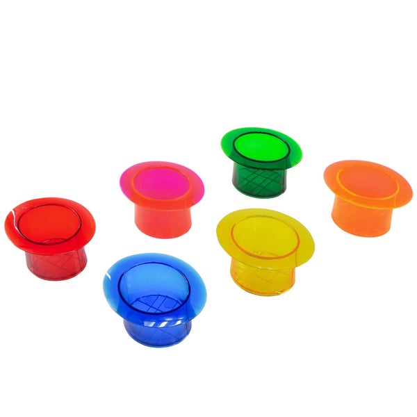 Sechs durchsichtige Nagellackständer aus Kunststoff