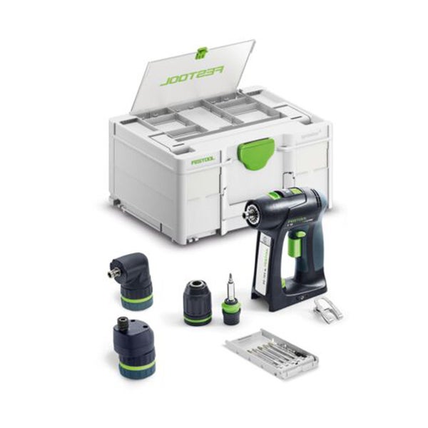 Festool Akku Bohrschrauber Set CXS 18 im Systainer Werkzeugkoffer mit Wechselvorsätzen und Bitbox