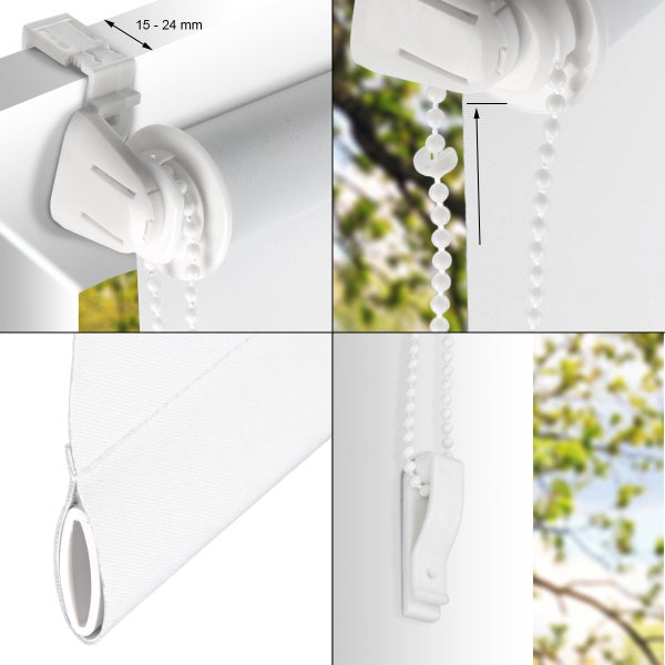 ECD Germany Verdunkelungsrollo 85 x 150 cm - Braun - Klemmfix - ohne Bohren - für Sonnen- und Sichtschutz - inkl. Befestigungsmaterial - EasyFix Rollo Klemmrollo