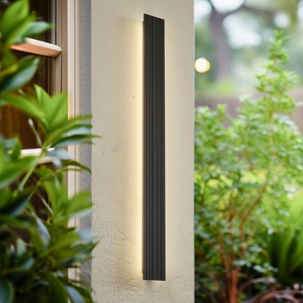 Lucande LED Wandleuchte außen Melira (Modern) in Schwarz aus Aluminium (1 flammig, ) - Außenwandleuchten Wandlampe Led Außenlampe Outdoor für Außenwand/Hauswand Haus Terrasse &