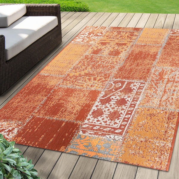 FLOORDIREKT Outdoorteppich - Wetterbeständiger Außenteppich - Cotton - Terra - 80 x 150 cm