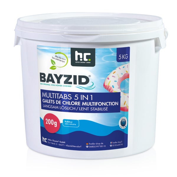 Bayzid Multitabs 5 in 1 Chlortabletten, 1 Kilogramm, zur Poolpflege
