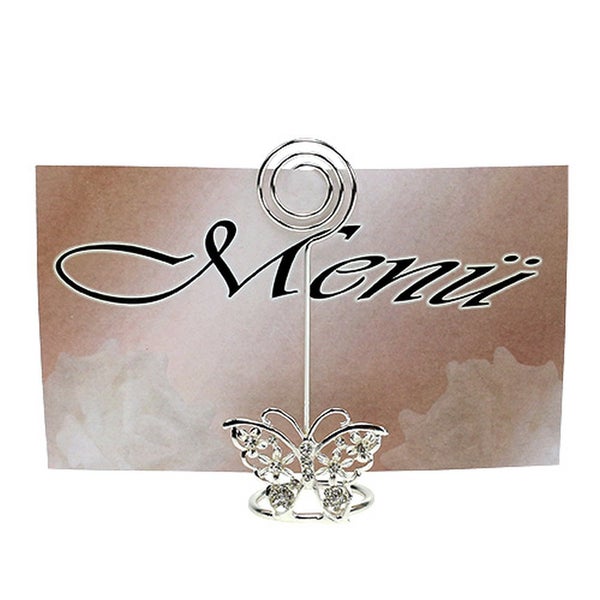 Tischkartenhalter mit Schmetterling und Menükarte