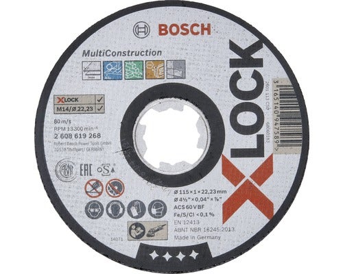 X-LOCK Multi Material Trennscheibe gerade ACS 60 V BF, 115 mm, 22,23 mm, 1,0 mm