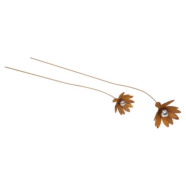 FRANK FLECHTWAREN | Gartenstecker Blume, 2er Set, 15 x 11,5 x 85,5 cm, 16 x 13,5 x 105 cm, METALL