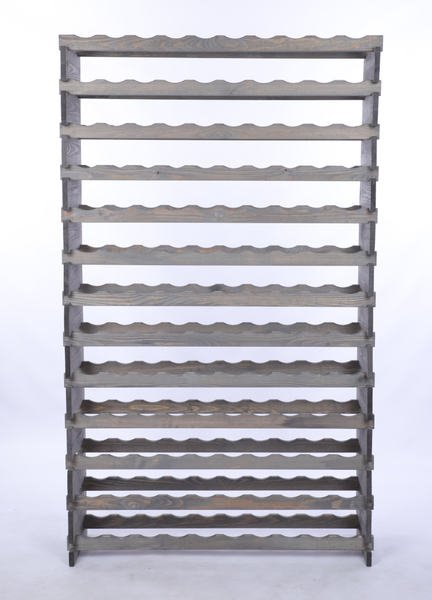 Weinregal VINOTECA FLEX PRO HxBxT 177x103x28cm 130 Flaschen auf 13 Ebene Massives Kiefernholz Grau