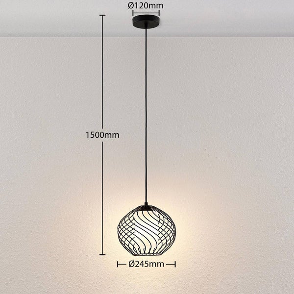 Lindby Pendelleuchte Cedrice (Retro, Vintage Antik) in Schwarz aus Metall (1 flammig E27) - Deckenlampe Esstischlampe Hängelampe Hängeleuchte Wohnzimmerleuchte