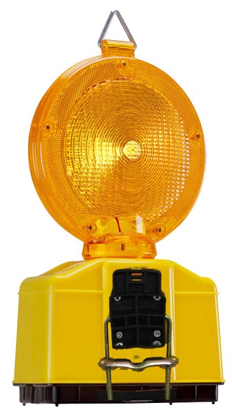 Baustellenleuchte Warnleuchte, Leitbakenlampe blink, dauerlicht Baulampe gelb oder rot / Lichtfarbe gelb