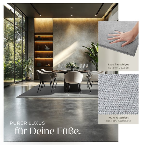 Kurzflorteppich tectake rutschfeste Unterseite verschiedene Größen und Farben 160 x 230 cm