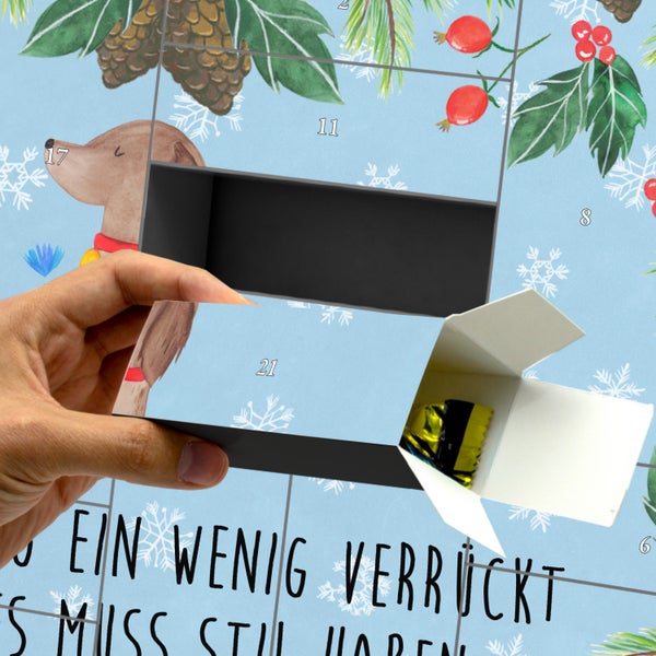 Mr. & Mrs. Panda Befüllbarer Adventskalender Hund Blume - Blau Pastell