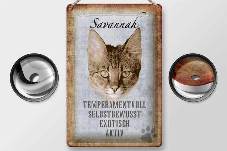 Blechschild Spruch 20x30cm Savannah Katze exotisch Schild