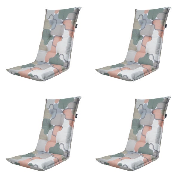 Hochlehnerauflage Grafi salmone - Ca. 123x50 cm - 4er-Set