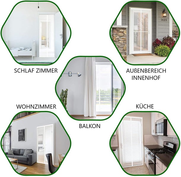 RESCH Guard`n`Care Magnet Fliegengitter Balkontür mit Magnetverschluß, ohne Bohren, Insektenschutz Tür 100x210 cm, Insektenschutz Vorhang - Insektennetz Anti Mücken