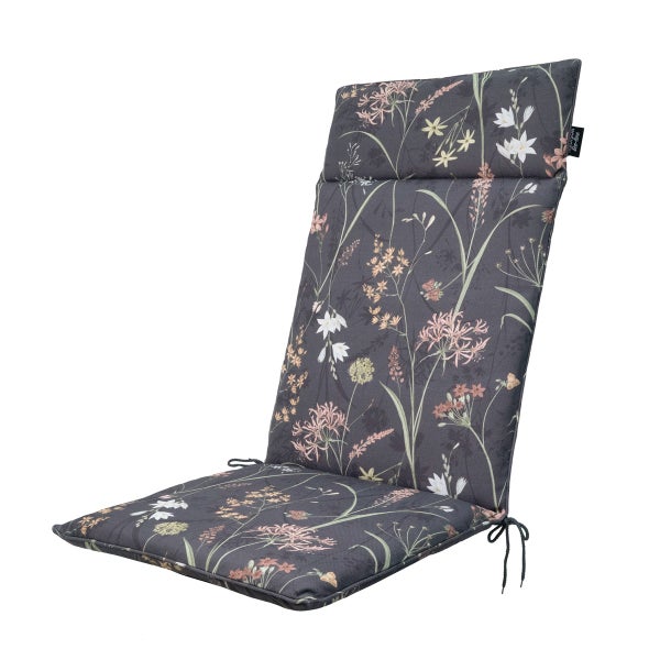 Hochlehnerauflage Donna grau Canvas Eco+ - Ca. 120x50 cm - 4er-Set