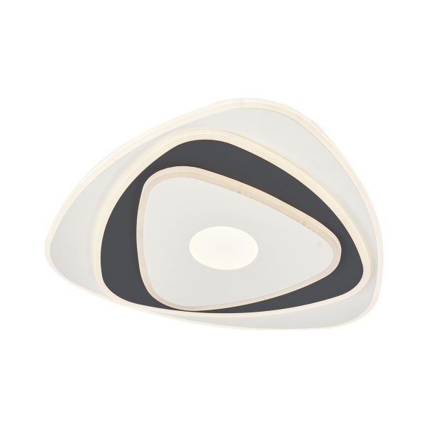 Dreieckige LED Deckenleuchte mit verschiedenen Ebenen