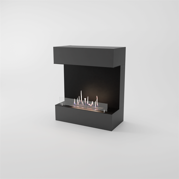 GLOW FIRE Ethanol Kamin 'Kongsberg' | Ethanolofen in grau mit 3 Std. Brenndauer und 2 KW Heizleistung | BxHxT: 83,8x100x41,3 cm