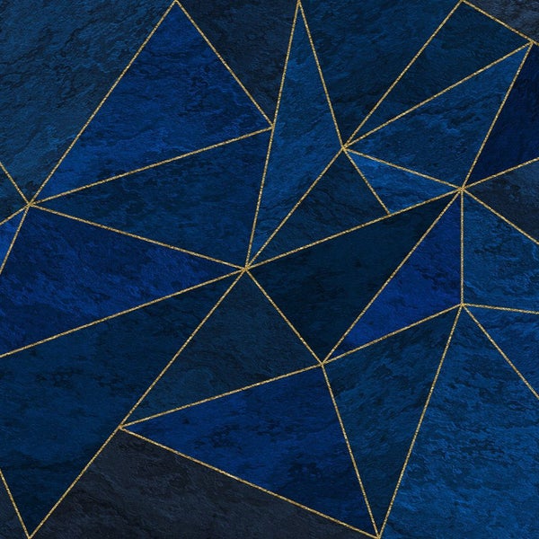 Abstraktes Muster mit geometrischen Formen und goldenen Linien