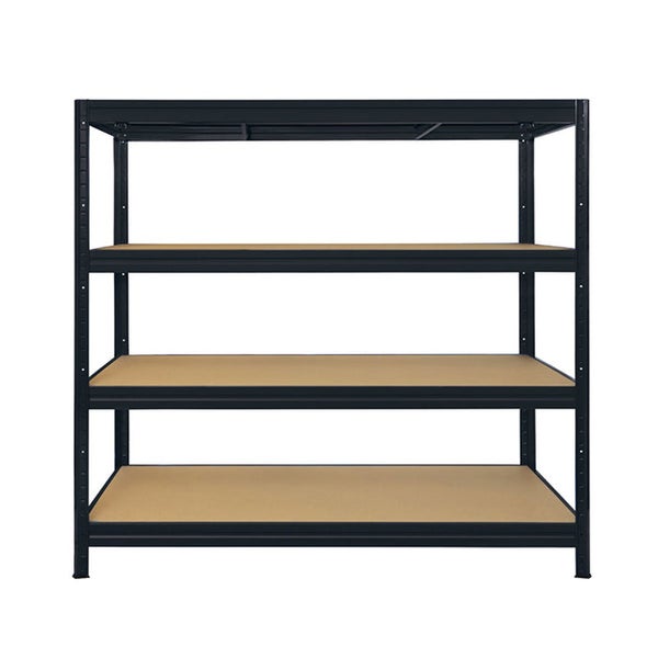 FLOORDIREKT Weitspannregal - Schwarz  - Regal für Keller & Werkstatt - Traglast bis 1600 kg - 177 x 200 x 60 cm