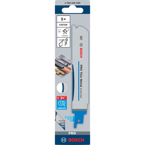 Bosch PRO Thin Metal precise S937EAF Blatt 1,1 x 25 x 150 mm 5-tlg. - 2608658988