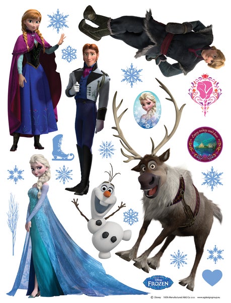 Disney Wandtattoo Die Eiskönigin Blau, Braun und Lila - 85 x 65 cm - 600142