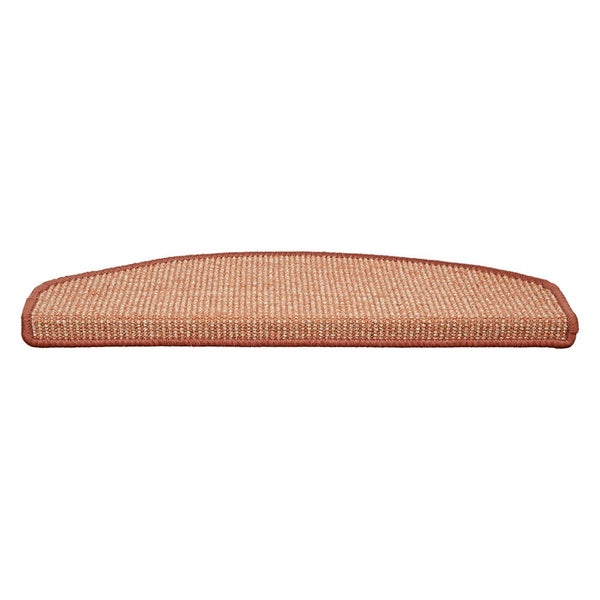 FLOORDIREKT Stufenmatte aus Sisal - Pure Nature - Umkettelt & Selbstklebend - Apricot - 23,5 x 65 cm - Halbrund