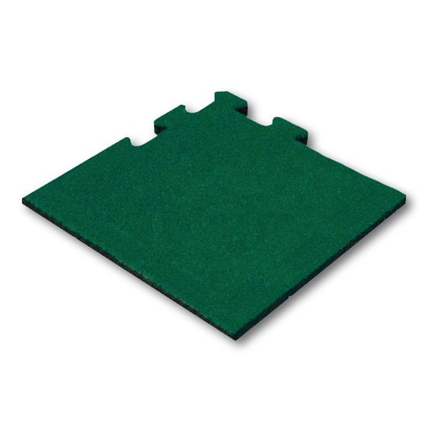 Gummifliese 50 mm - 50x50 cm Puzzle - Grün - Eckstück