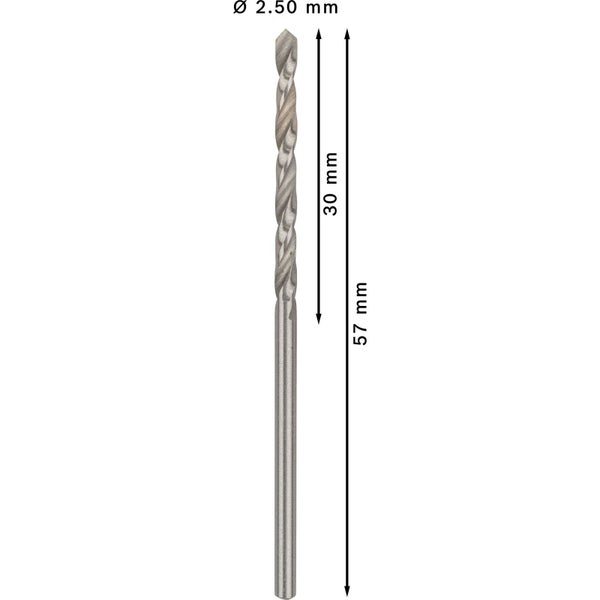 Bosch PRO Metal HSS-G Spiralbohrer 2,5 x 30 x 57 mm - 2608595053