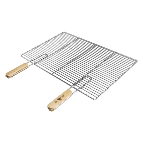 ECD Germany Rechteckiger Edelstahl Grillrost mit abnehmbaren Griffen 60 x 40 cm - robust & rostfrei - für Grillkamin Buschbeck Gasgrill Feuerschalen Feuerkorb - Edelstahlgrillrost Grill Rost Zubehör