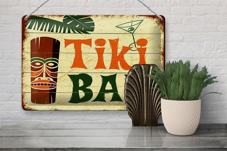 Blechschild Spruch 30x20cm TIKI Bar Cocktail