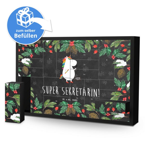 Mr. & Mrs. Panda Befüllbarer Adventskalender Einhorn Sekretärin - Schwarz