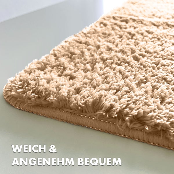 Detailaufnahme einer Badematte mit weicher Oberfläche