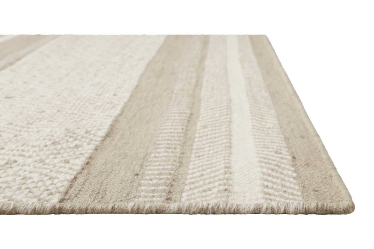 Kelim Teppich Beige Braun aus Wolle Dijon Green Looop 160x230 cm