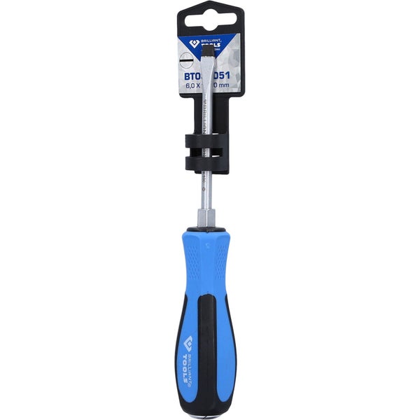 BRILLIANT TOOLS Schraubendreher Schlitz mit Schlagkappe 6,0 x 100 mm - BT031051