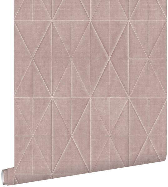 ESTAhome Tapete Origami-Muster Altrosa - 53 cm x 10.05 m - 148709