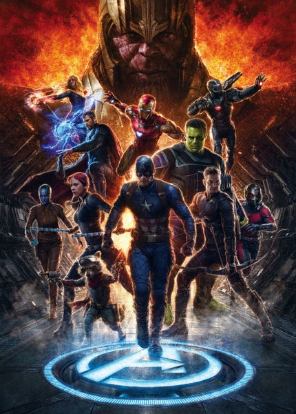 Poster mit den Avengers und Thanos