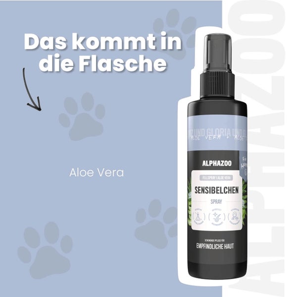 AlphaZoo Sensibelchen Spray für Hunde mit Aloe Vera