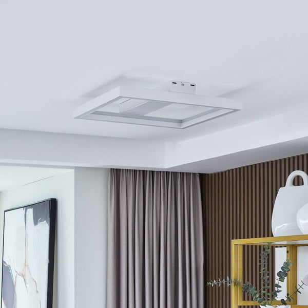 Lucande LED Deckenlampe dimmbar 50 cm, RGB Backlight wechselbare Lichtfarbe (2700-6500K) Fernbedienung App Steuerung Wohnzimmerlampe Smart Home