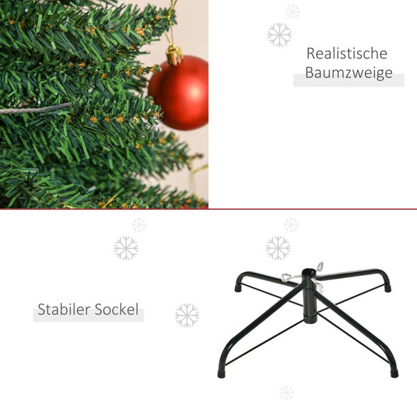 HOMCOM Weihnachtsbaum, Ø60 x 210 cm, PVC, Grün