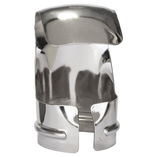 Metallhaken für Vorhangschienen, silberfarben glänzend, robuste Ausführung.