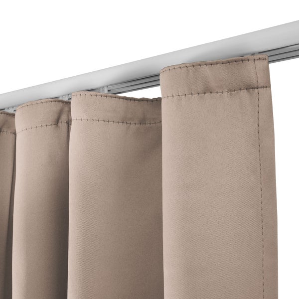 Beautissu Amelie BK Vorhang mit Kräuselband 140x245cm Sand (2tlg)